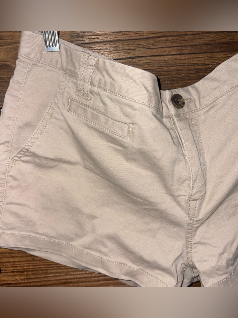 Vintage Express Women’s Casual Cotton Blend Shorts - Light Beige - Picture 2 of 5